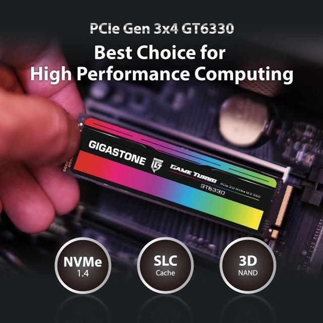 Alt view image 4 of 6 - GIGASTONE M.2 SSD 500GB PCIe 3.0 NVMe SSD Internal Gaming Solid State Hard Drives Upgrade PC Laptop Storage High Speed Response for Gamers Graphic Design Creators IT Pros PCIe Gen3x4 up to 3,000MB/s
