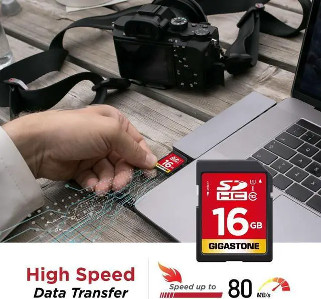 Alt view image 5 of 6 - GIGASTONE 16GB SD Card UHS-I U1 Class 10 SDHC Memory Card High-Speed Full HD Video Canon Nikon Sony Pentax Kodak Olympus Panasonic Digital Camera