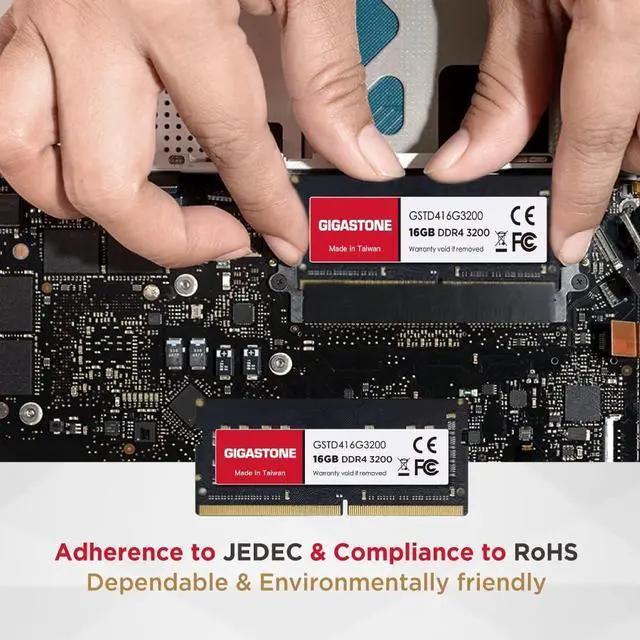 Alt view image 6 of 7 - DDR4 RAM GIGASTONE 32GB Kit (2x16GB) DDR4 3200MHz (2933MHz or 2666MHz) PC4-25600 (PC4-23400, 21300) CL22 1.2V SODIMM 260 Pin Unbuffered Non ECC High Performance Notebook Laptop Memory Upgrade