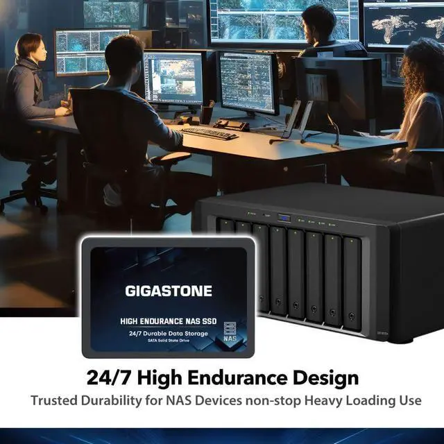 Alt view image 3 of 7 - Gigastone 4TB NAS SSD Drive (4-Pack) 24/7 Durable High Endurance RAID Data Storage Network Attached Storage 2.5" SATA Internal Solid State Hard Drives