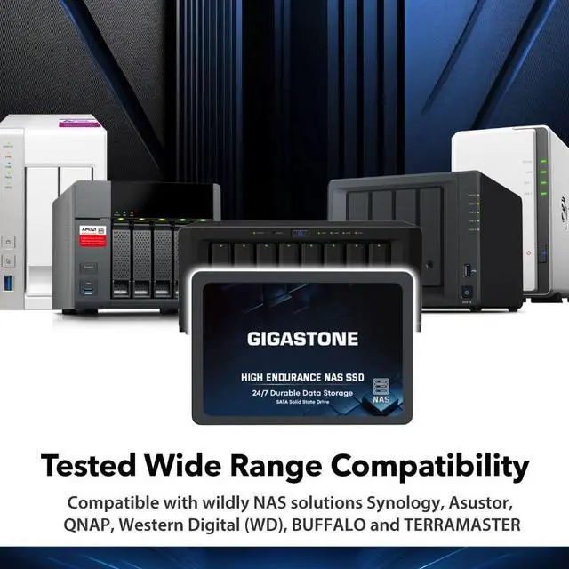 Alt view image 7 of 7 - Gigastone 4TB NAS SSD Drive (4-Pack) 24/7 Durable High Endurance RAID Data Storage Network Attached Storage 2.5" SATA Internal Solid State Hard Drives