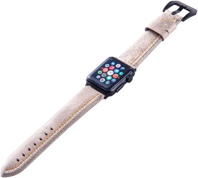 Alt view image 3 of 7 - GOOSUU Men's and women's sport casual three color lines leather is replaced 38/42mm bracelet for the apple watch including adapters