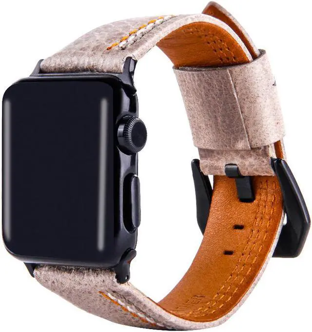 Main image of GOOSUU Men's and women's sport casual three color lines leather is replaced 38/42mm bracelet for the apple watch including adapters