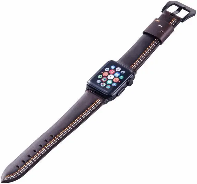 Alt view image 6 of 7 - GOOSUU Men's and women's sport casual three color lines leather is replaced 38/42mm bracelet for the apple watch including adapters