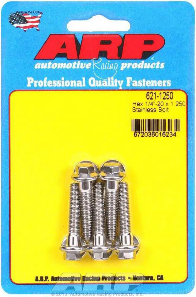 Main image of ARP Universal Bolt 1/4-20 in Thread 1.250 in Long Stainless 5 pc P/N 621-1250