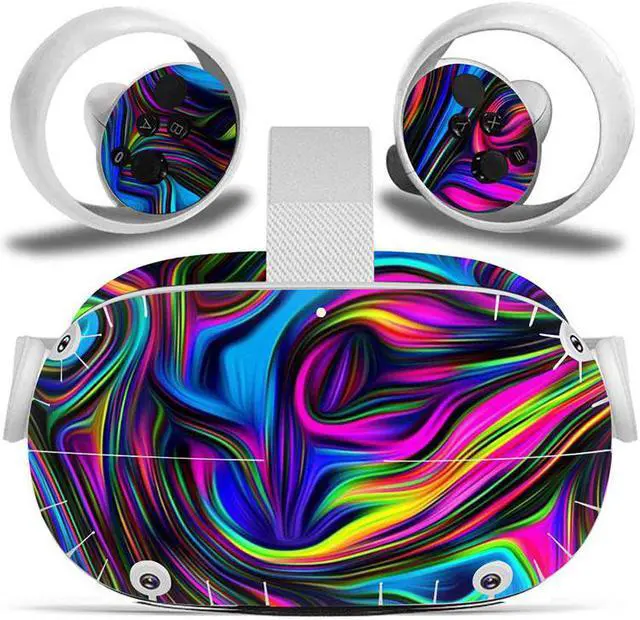 Main image of Misskit Vinyl Skin Sticker for Oculus Quest 2 VR Headset Controller PVC Decals Cute Cartoon Wrap Cover for Oculus Quest 2 Accessories