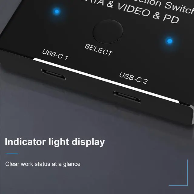 Alt view image 3 of 5 - USB C two-way Switch 1x2/2x1 USB 3.1 splitter data video switcher 8K @ 30Hz PD 100W for PC monitor Mobile phone Multi-source