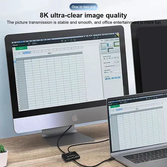 Alt view image 4 of 5 - USB C two-way Switch 1x2/2x1 USB 3.1 splitter data video switcher 8K @ 30Hz PD 100W for PC monitor Mobile phone Multi-source