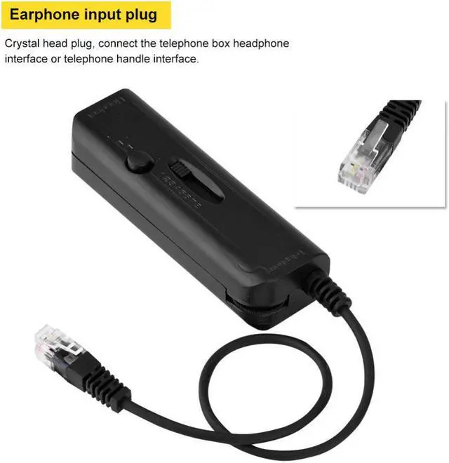 Alt view image 2 of 6 - RJ9 Crystal Head Telephone Headset Adapter Headphone Connection Converter 8 Circuit Lines Switch for Call Center Headphones