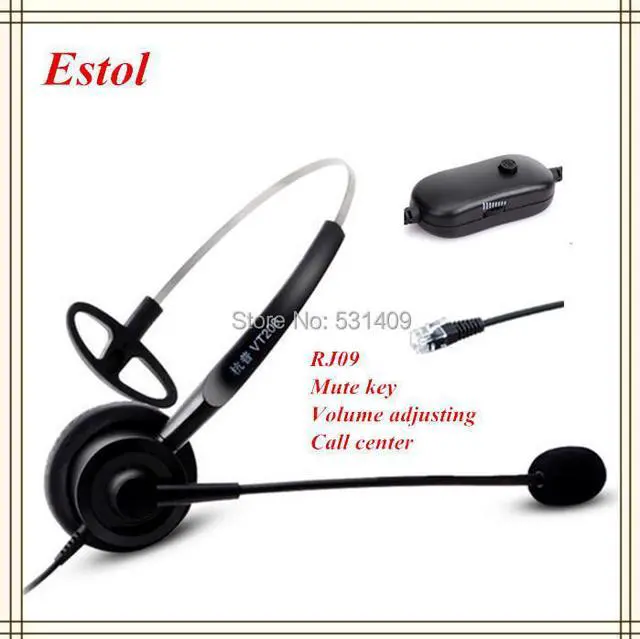 Main image of professional single ear call center headset,earphone, headphone,for training center,RJ09 interface,RJ9 Phone etc