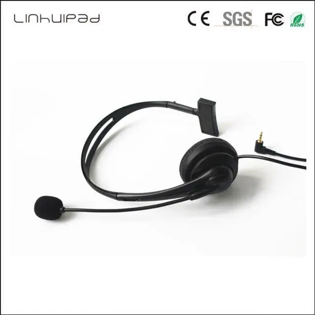 Alt view image 4 of 6 - Linhuipad 2.5mm  jack Wired Headset Unilateral earphone for Telephone Call Center Single Ear with Noise Cancelling Microphone