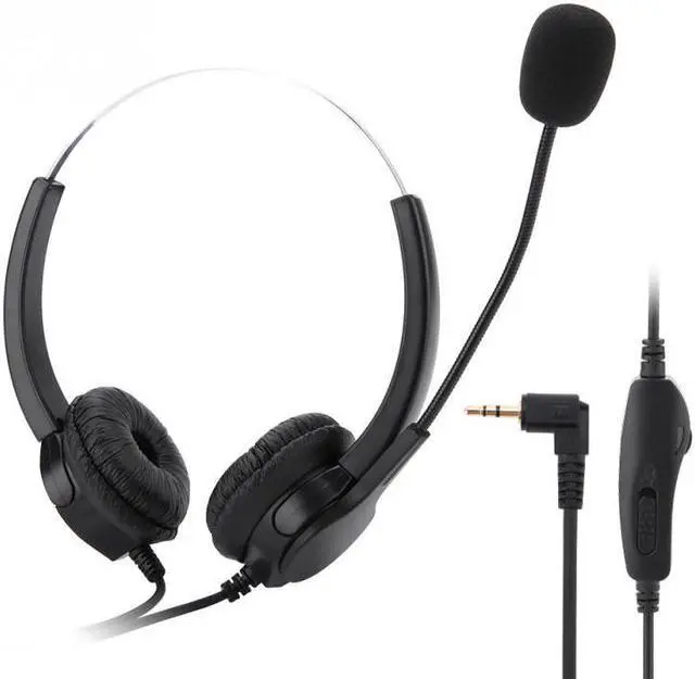 Main image of Noise Canceling Call Center Telephone Headset 2.5mm Single Plug Phone Computer Headset with Microphone Volume Adjustment