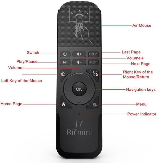 Alt view image 6 of 6 - Wechip Mini Fly Air Mouse i7/i7 laser 2.4G Wireless Remote Built-in 6 Axis for PC/Smart tv/Android Box/PS3 Motion Sensing Gamer