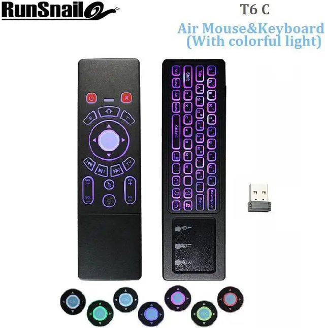 Alt view image 2 of 6 - T6 Air mouse with Wireless Keyboard & touchpad Remote Control for Smart TV M8S PRO H96 PRO Android TV Box mini PC pk w1 air mous