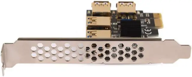 Alt view image 2 of 6 - Amify PCI-E PCI Express Riser Card 1x to 16x 1 to 4 USB 3.0 Slot Multiplier Hub Adapter For Bitcoin Mining Miner #269103