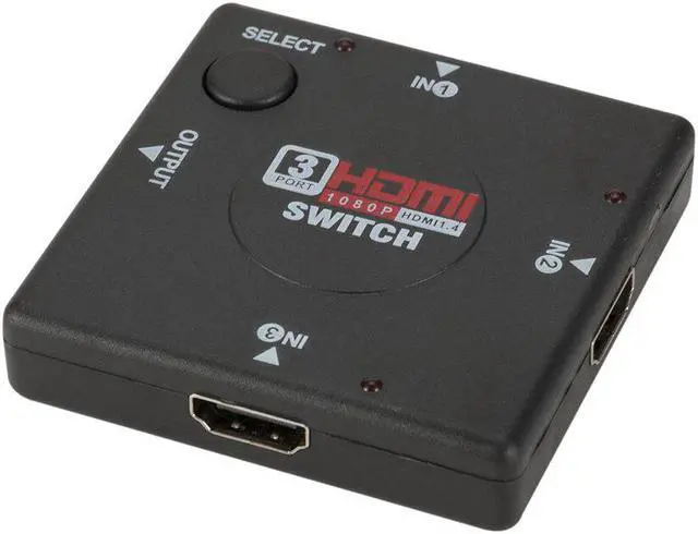 Alt view image 5 of 6 - HDMI Switch 3 input 1 Output Mini 3 Port Female to Female HDMI Switcher Splitter Box Selector for HDTV 1080P VIdeo Switcher