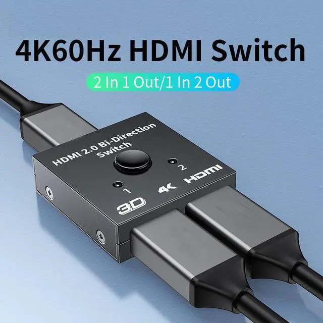 Main image of 4K HDMI Switch HDMI-compatible Splitter KVM Bi-Direction 1x2/2x1 HDMI-compatible Switcher 2 in1 Out for TV Box Switcher Adapter