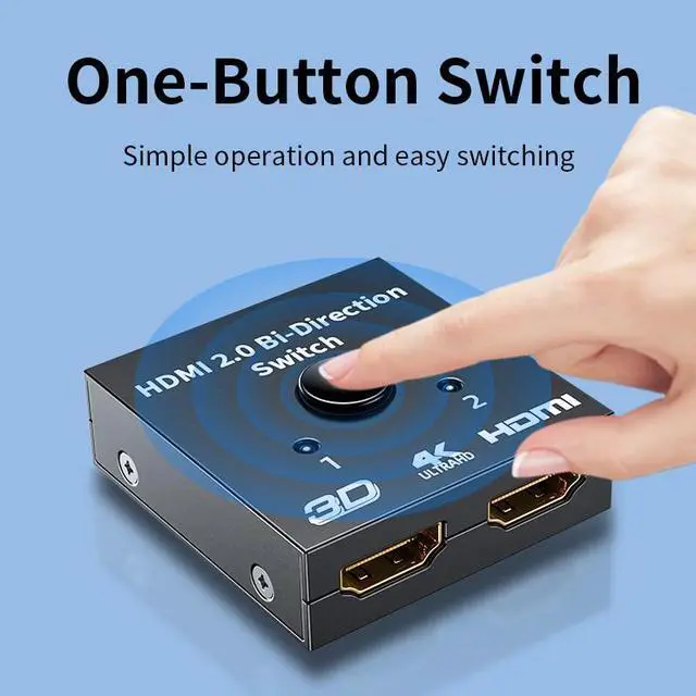 Alt view image 3 of 6 - 4K HDMI Switch HDMI-compatible Splitter KVM Bi-Direction 1x2/2x1 HDMI-compatible Switcher 2 in1 Out for TV Box Switcher Adapter
