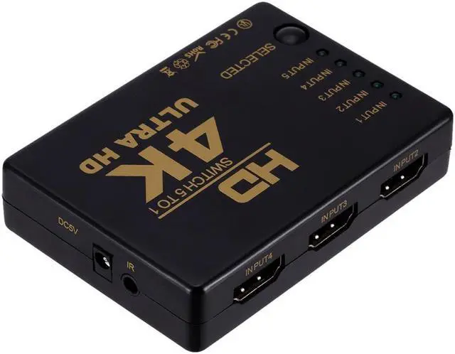 Alt view image 6 of 6 - HDMI-compatible Switcher 1x5 Port 5 in 1 out HD 4K*2K Switch Selector Splitter Hub With IR Remote 3D for PS3 Xbox 360 HDTV
