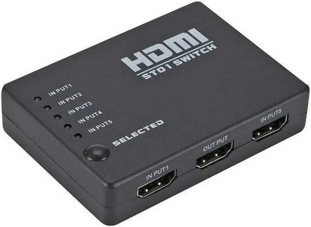 Alt view image 5 of 6 - HDMI Switch 5 In 1 Out HDMI Splitter 5X1 with IR Remote Control Supports 3D 4K HD1080P HDMI Switcher For Xbox PS4 Blu-Ray Player