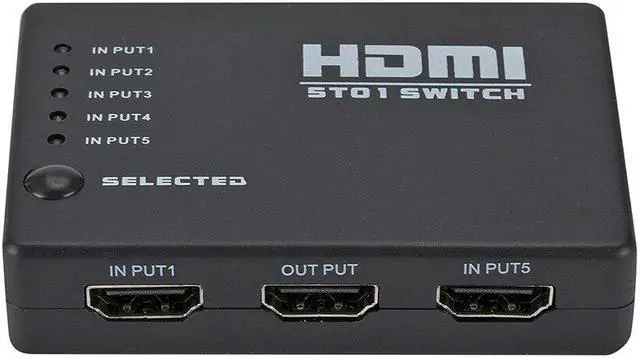Alt view image 6 of 6 - HDMI Switch 5 In 1 Out HDMI Splitter 5X1 with IR Remote Control Supports 3D 4K HD1080P HDMI Switcher For Xbox PS4 Blu-Ray Player