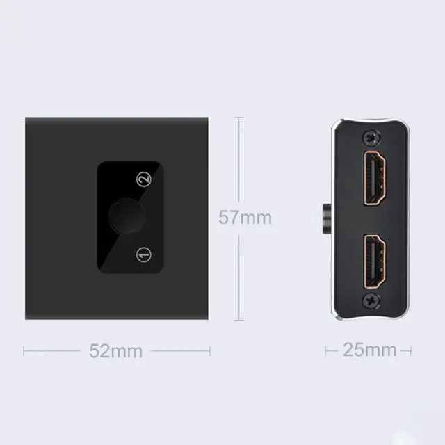 Alt view image 4 of 6 - Splitter 2 in 1 out Portable 4K 1x2/2x1 Adapter HDMI-compatible Switcher for projector TV computer host Laptop game machine