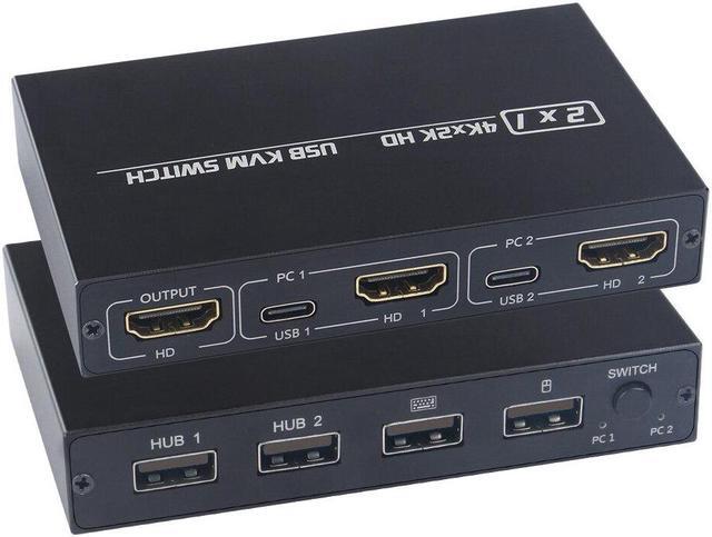 Alt view image 6 of 6 - HDMI-compatible KVM Switch 4 Port 4K USB Switch KVM VGA Switcher Splitter Box for Sharing Printer Keyboard Mouse KVM Switch USB