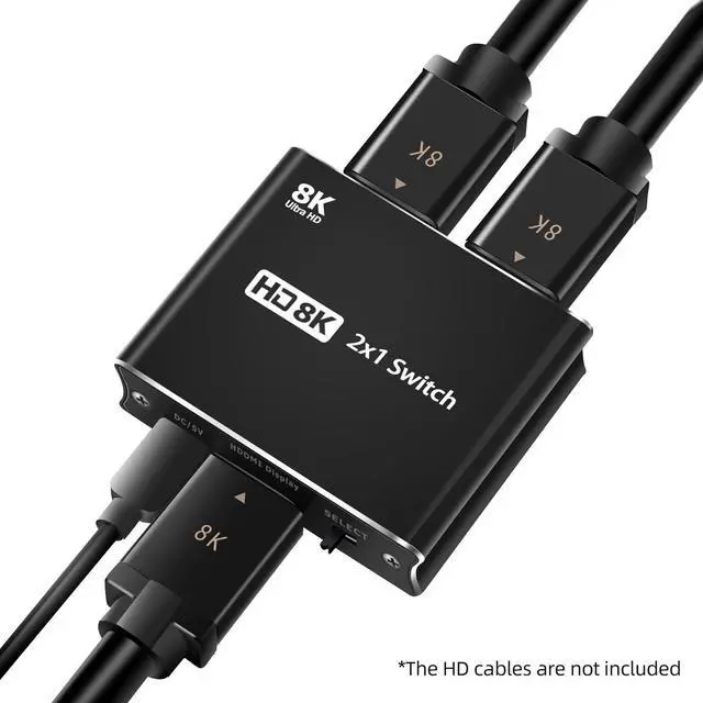 Alt view image 3 of 5 - NK-W80 2x1 HDMI Switcher 2 in 1 Out High-speed HD Switcher Converter up to 8K@60Hz Resolution One-key Switch for TV Monitor PC