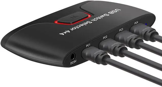Alt view image 2 of 6 - 4x1 Multiviewer 4 In 4 Out Kvm Switch Computer Sharing Converter Quad Screen Real Time Multi Viewer Usb Hub Splitter Switch