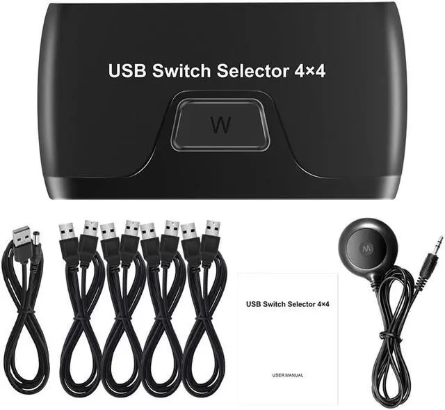 Alt view image 6 of 6 - 4x1 Multiviewer 4 In 4 Out Kvm Switch Computer Sharing Converter Quad Screen Real Time Multi Viewer Usb Hub Splitter Switch
