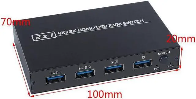 Alt view image 6 of 6 - AM-KVM 201CL Share 1 Monitor/Keyboard& Mouse Set KVM Switch HDMI-compatible/USB KVM Switch Support 2Kx4K 2 Hosts
