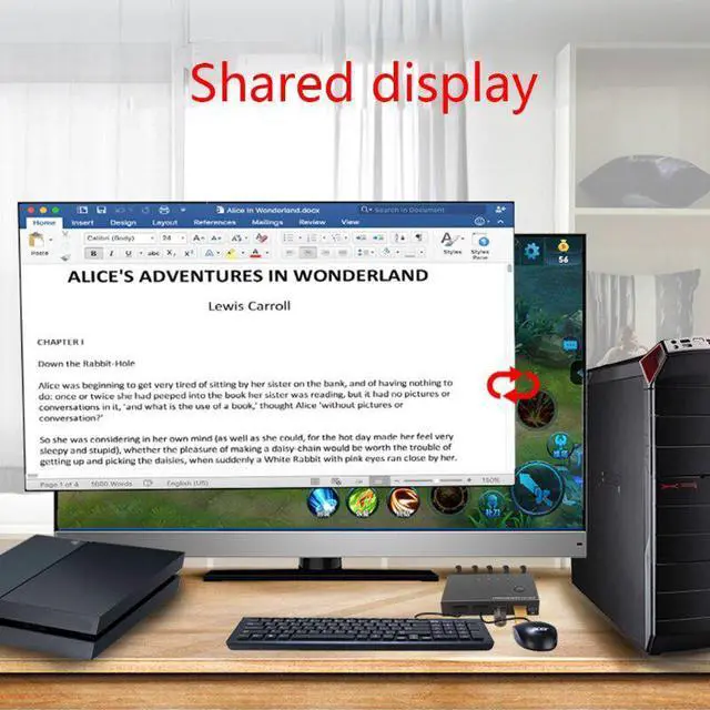 Alt view image 5 of 6 - AM-KVM 201CL Share 1 Monitor/Keyboard& Mouse Set KVM Switch HDMI-compatible/USB KVM Switch Support 2Kx4K 2 Hosts