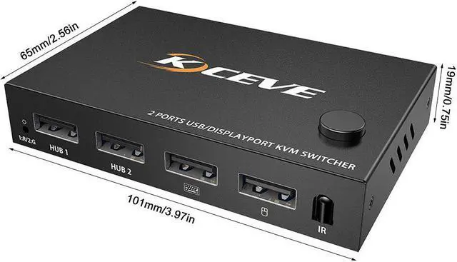 Alt view image 5 of 6 - 2 In 1 Out DP KVM Switch Control Dual Monitors 4K 60Hz Switcher Adapter For Shared Printer Mouse Keyboad No Driver Required
