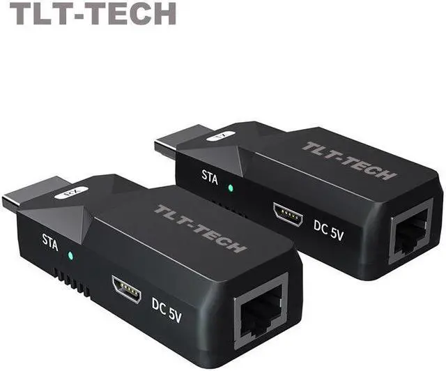 Alt view image 6 of 6 - 2022 New MINI HDMI extender over cat6/cat5e cable up to 50M 165ft full HD1080P supported HDMI extender cable amplifier for HDTV