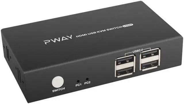 Main image of 2 Computers 4K Kvm Hdmi Switches 2 Monitor and Usb 2.0 Switcher 2 in 1 out Switches Displayport 1 Monitor 2 port 4k 30hz