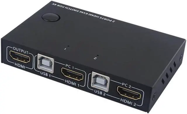 Main image of AM-KM201 HDMI KVM Switcher 4K 2 in 1 out KVM Switcher Keyboard Mouse USB Shared Display Synchronization Controller BYKfgbl