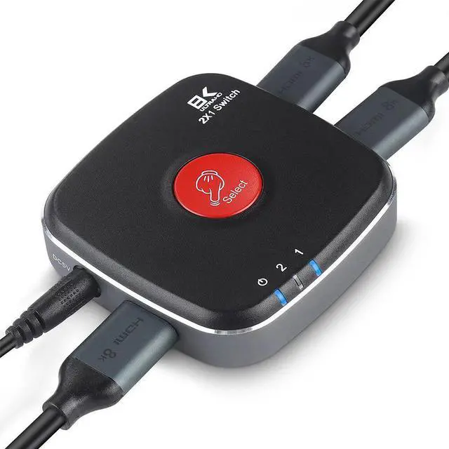 Alt view image 4 of 6 - HDMI 2.1 Directional 8K HDMI Switcher supports 8K@60Hz4K@120Hz compatible PS5/PS4 Projector display Blu-ray player Xbox