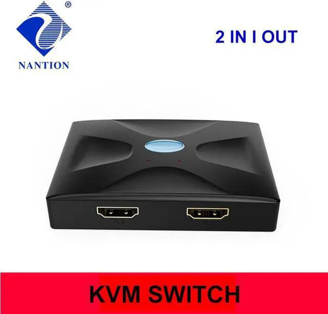 Main image of 2x1 Hdmi-compatible KVM Switch 4K 2 Port USB KVM Switch 2 PC 1 Monitor KVM Switch Keyboard Mouse Share Support 4Kx2K 3D 1080P