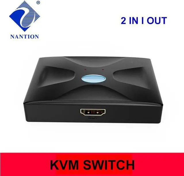 Alt view image 2 of 3 - 2x1 Hdmi-compatible KVM Switch 4K 2 Port USB KVM Switch 2 PC 1 Monitor KVM Switch Keyboard Mouse Share Support 4Kx2K 3D 1080P