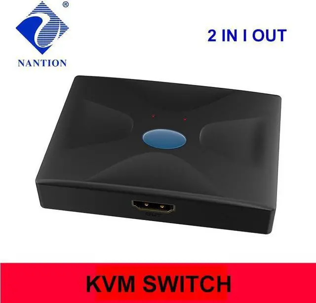Alt view image 3 of 3 - 2x1 Hdmi-compatible KVM Switch 4K 2 Port USB KVM Switch 2 PC 1 Monitor KVM Switch Keyboard Mouse Share Support 4Kx2K 3D 1080P