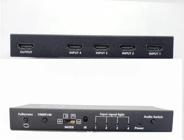 Alt view image 4 of 6 - HDMI 4x1 Multi-viewer switcher 4K Seamless Quad Screen Real Time Multi Viewer Splitter 4 in 1 out HDMI Switch Adapter with IR