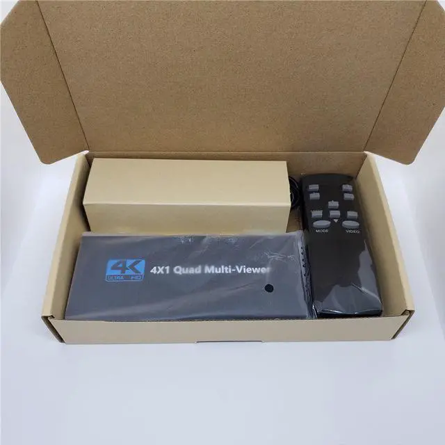Alt view image 6 of 6 - HDMI 4x1 Multi-viewer switcher 4K Seamless Quad Screen Real Time Multi Viewer Splitter 4 in 1 out HDMI Switch Adapter with IR