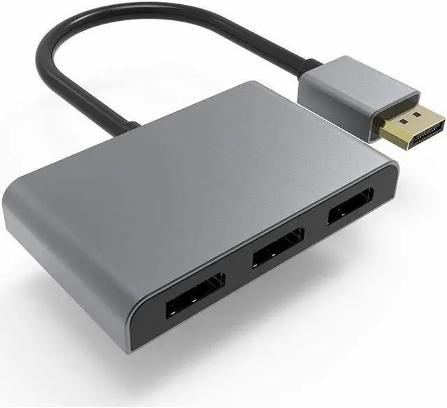 Alt view image 4 of 6 - DisplayPort KVM Splitter 8K@60Hz DP1.4 to 3 DP Ports MST Hub Multi Monitor splitter MSTDP123DP For computer 3*DP Monitor Setup