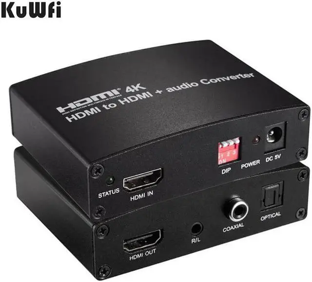 Main image of KuWFi HDMI Audio Converter 4K Splitter 7.1 Digital Optical Fiber 3.5Audio Output High Compatiblity Converter for TV Earphone PC
