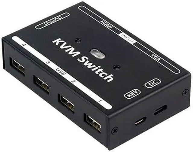 Alt view image 4 of 6 - KVM Switch 2 in 1 out hybrid hdmi vga combination sharer Laptop  video recorder share a set of keyboard mouse monitor printer