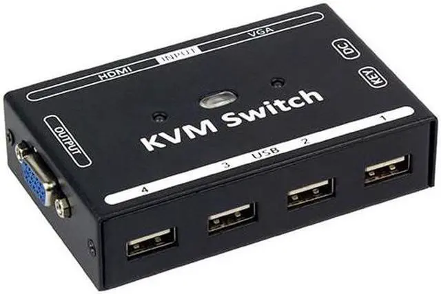 Alt view image 2 of 6 - KVM Switch 2 in 1 out hybrid hdmi vga combination sharer Laptop  video recorder share a set of keyboard mouse monitor printer
