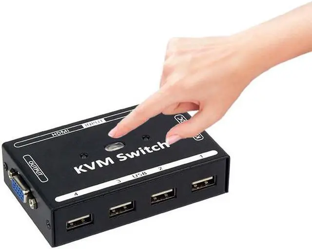 Alt view image 3 of 6 - KVM Switch 2 in 1 out hybrid hdmi vga combination sharer Laptop  video recorder share a set of keyboard mouse monitor printer