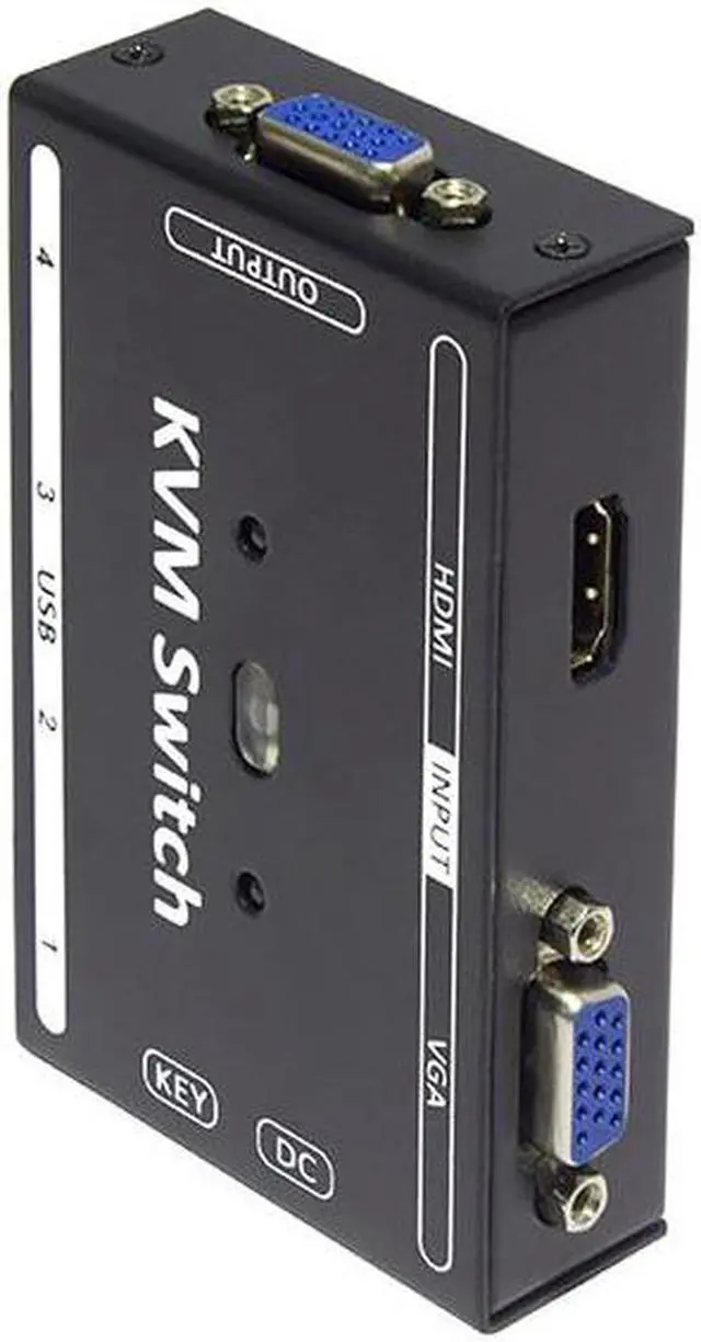 Alt view image 6 of 6 - KVM Switch 2 in 1 out hybrid hdmi vga combination sharer Laptop  video recorder share a set of keyboard mouse monitor printer