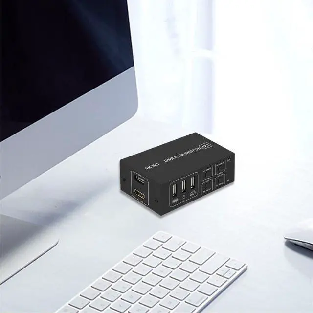 Alt view image 3 of 6 - H052 USB Switch Selector KVM Switch 4 Computers Sharing 1 Monitor KVM HDMI- Switcher Box Hub for Mouse Keyboard Scanner
