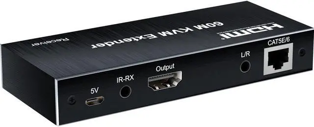 Alt view image 4 of 6 - 60M HDMI KVM Extender By Cat5e Cat6 Rj45 Ethernet Cable USB HDMI Loop IR KVM Switch for PS3 PS4 Xbox PC To TV USB Mouse Keyboard